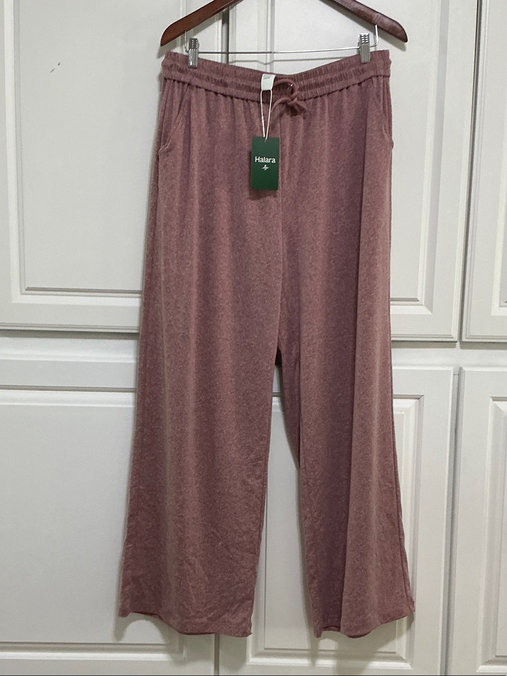 NWT HALARA Wide-Leg Lounge Pants in Dusty Rose